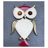 VTG Art Owl Enamel Pendant