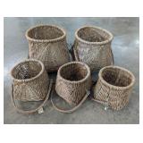 Five Woven Gathering Baskets (see all pictures