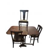 Swing Leg Table & 3 Chairs, Needs TLC