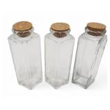 3 VTG Ann's House of Nuts Clear Glass Jars