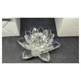 10 Pc NIB Lead Crystal Lotus Flower Taper Candle
