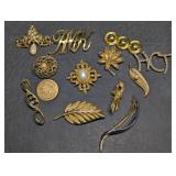 Gold Tone Vintage Brooches