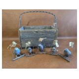 Bird Ornaments & Rustic Wood Box