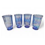 (4) Pioneer Woman Blue Luster Glaze Glasses