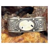 Navajo Sterling Cuff Albert Jake White Buffalo