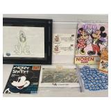 DISNEY ITEMS PLUTO DRAWING FRAMED SIGNED BY M.