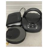 ONN PORTABLE AM/FM CD PLAYER BOOMBOX W/ 2 CD