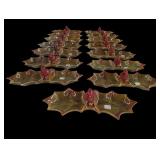15 Ceramic Cardinal/Leaf Divided Dishes