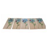 5 Metal Flower & Ladybug Garden Stakes,