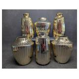 Ribbed Gold Glazed Porcelain Vases