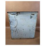 Antique Galvanized Metal Porch Box For Milk