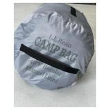 LL Bean Sleeping Bag & Carry Bag Adult Sz Gray w/