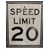 SPEED LIMIT 20 METAL TRAFFIC SIGN