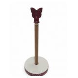 Pioneer Woman Paper Towel Holder Maroon Polka