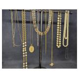 Vintage Costume Jewelry Necklaces (display not