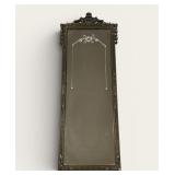 Antique Etched Wall Mirror,  Wood Frame / TM
