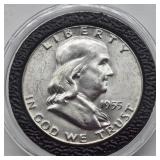 1955 FRANKLIN SILVER HALF DOLLAR
