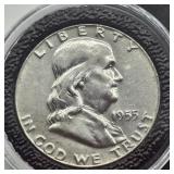 1955 FRANKLIN SILVER HALF DOLLAR