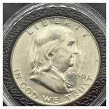1950 FRANKLIN SILVER HALF DOLLAR