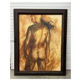 Large Original Painting Nude Male Harrison ? TM
