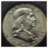 1953 FRANKLIN SILVER HALF DOLLAR