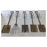 5 Pc Garden Themed Metal Wall Mount Coat Hooks ,