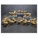 34 Pc NOS Gold Tone Bird Place Card Holders