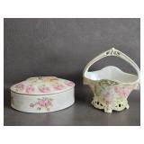 Royal Bayreuth Rose Tapestry Covered Dresser Box