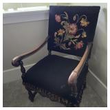 Vintage Floral Needlepoint Armchair TM