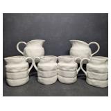 Creative Co-Op White Ceramic Small Pitchers,
