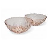 Vtg Arcoroc Rosaline Pink Swirl Serving Bowls