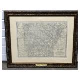 Framed Repro Map Arkansas C. 1900.  / TM