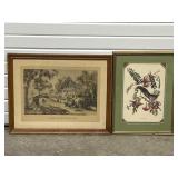 2 Framed Prints Currier & Ives , Audubon. TM