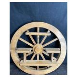 HANGING WAGON WHEEL SHELF UNIT WHATNOT SHELF