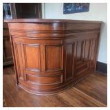 Restored 7' Antique Oak Bar