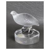Lalique France Crystal Quail Signed Paperweight