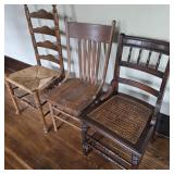 Three Antique Side Chairs TM