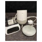 GOOGLE SPEAKERS W/ SHARP DIGITAL ALAM CLOCK