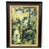 Modern Original Painting on Board Horse & Rider
