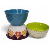 Pioneer Woman Mixing Bowls Floral Polka Dots 2