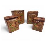 Vtg Wooden Nesting Box Canister Set  Cottagecore