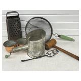 Vintage Kitchen Utensils Green Painted Handles