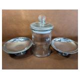 Pedestal Bowls & Apothecary Jar