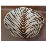 Scalloped Zebra Pattern Salad Bowl