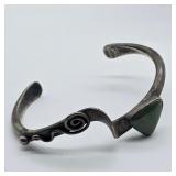 NATIVE AMERICAN STERLING SILVER GREEN TURQUOISE