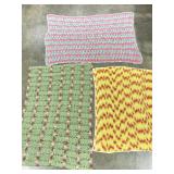 3 CROCHETED LAP BLANKETS/THROWS
