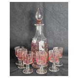 MCM Paneled Grape Flash Glass Bar Decanter &