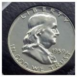 1959 FRANKLIN SILVER HALF DOLLAR