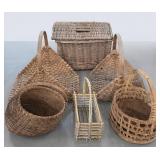 Lot of Woven Wicker Baskets TM