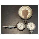 3 Vintage Pressure Gauges US Gauge Co NY
